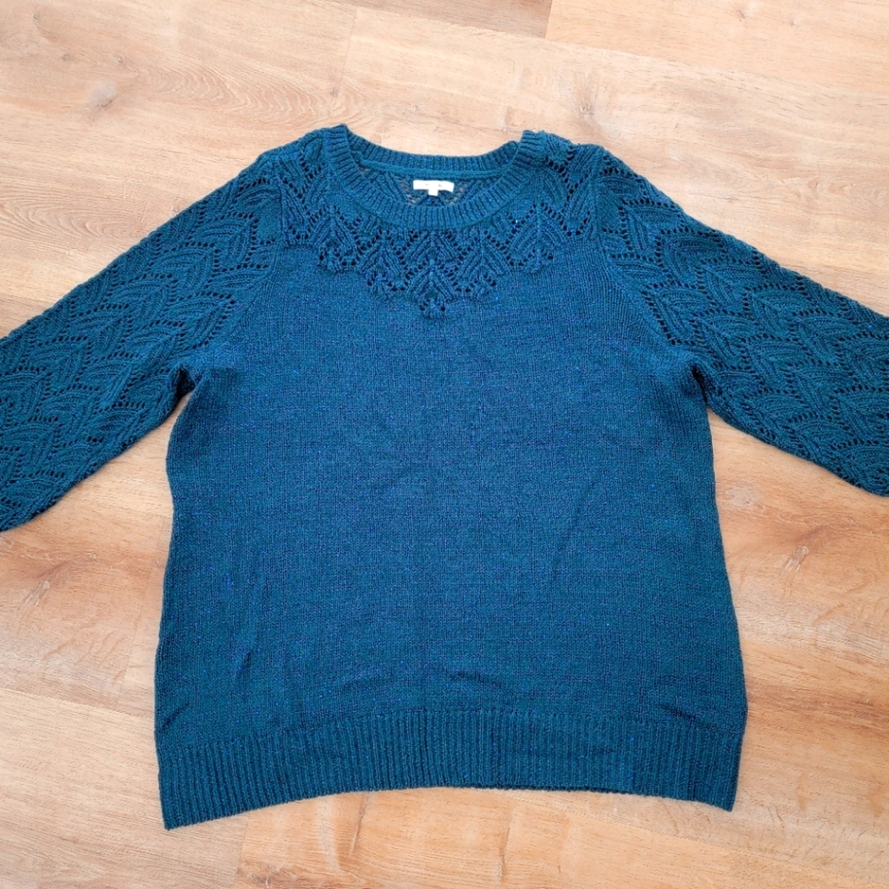 Light Sparkle Dark Teal Sweater